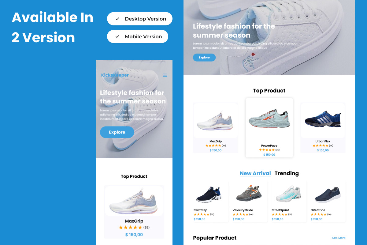 KicksKeeper - Shoe Store Landing Page V2