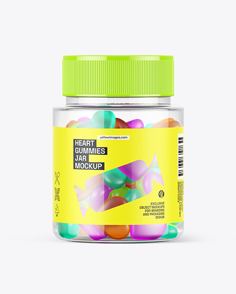 Jar with Gummies Mockup