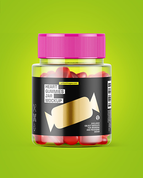 Jar with Gummies Mockup