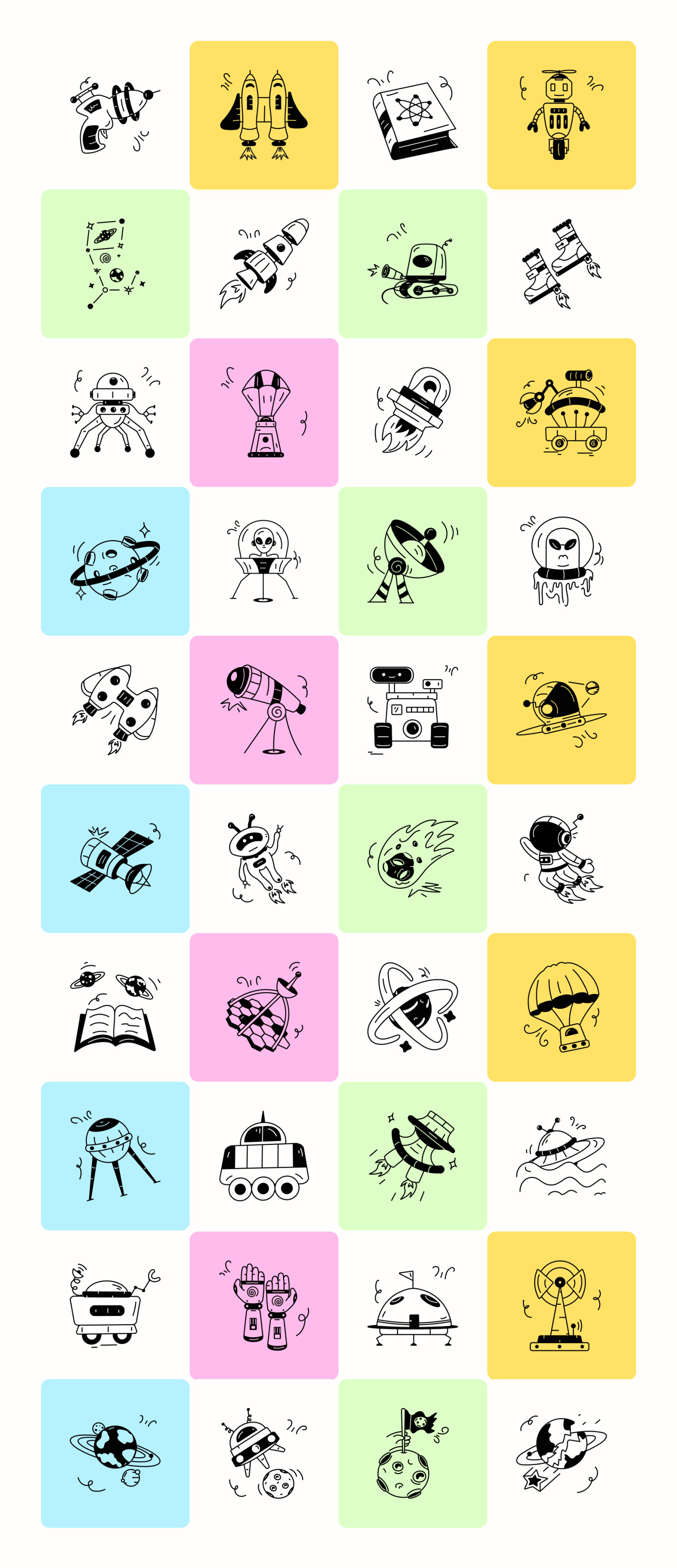 UFO Doodle Icons