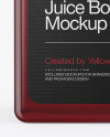 Square Cherry Juice Bottle Mockup