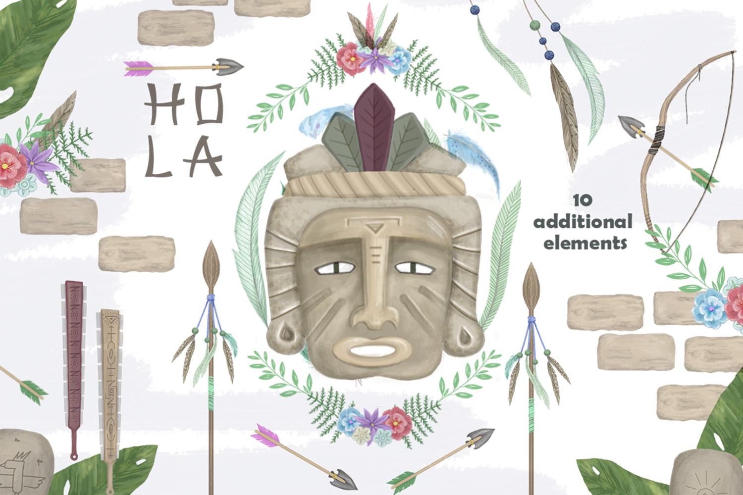 Aztecs Graphics Tribal Set