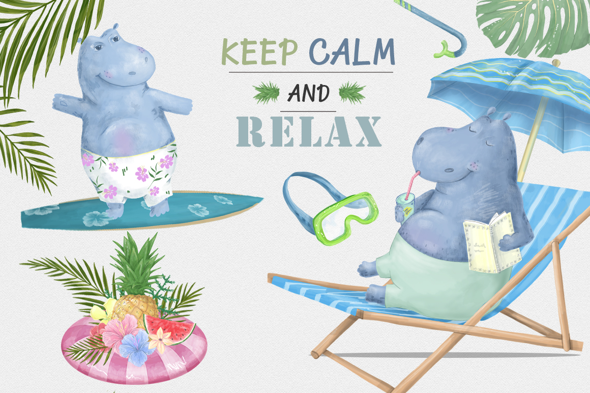 Hippo Beach Travel. Summer Set Hippo Beach Travel. Summer Set