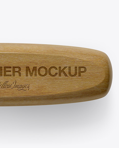 Bottle Opener W/ Wooden Grip Mockup - Top View Bottle Opener W/ Wooden Grip Mockup - Top View
