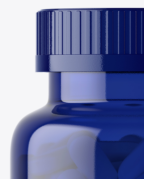 Blue Pills Bottle Mockup Blue Pills Bottle Mockup