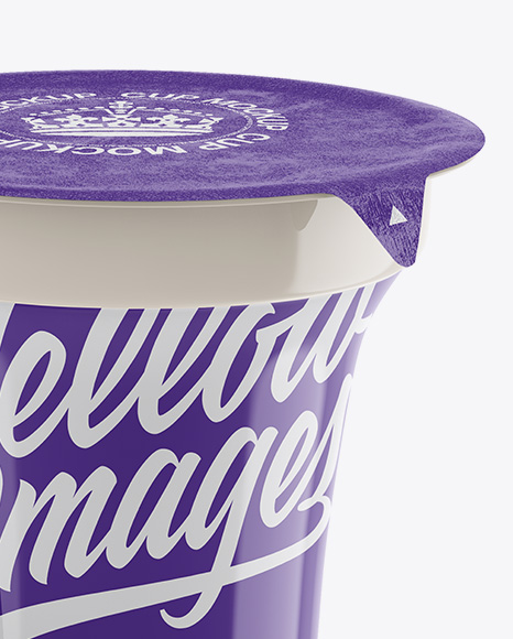 Two Glossy Sour Cream Cup Mockup