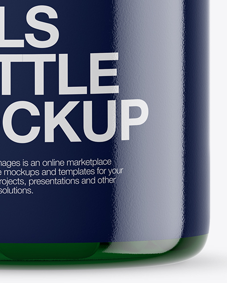 Green Pills Bottle Mockup