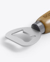 Bottle Opener W/ Wooden Grip Mockup - Half Side View