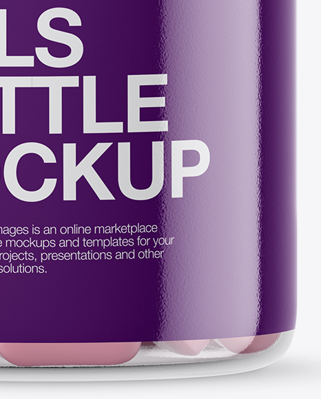 Clear Bottle With Pills Mockup Clear Bottle With Pills Mockup