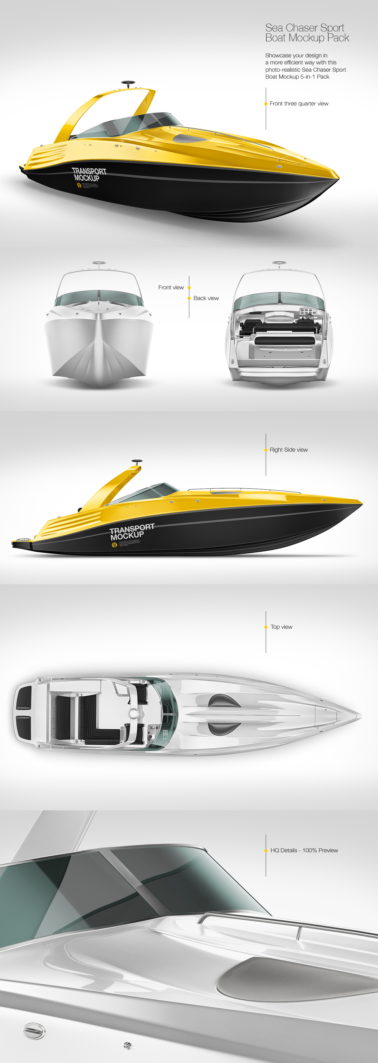 Sea Chaser Sport Boat Mockup Pack