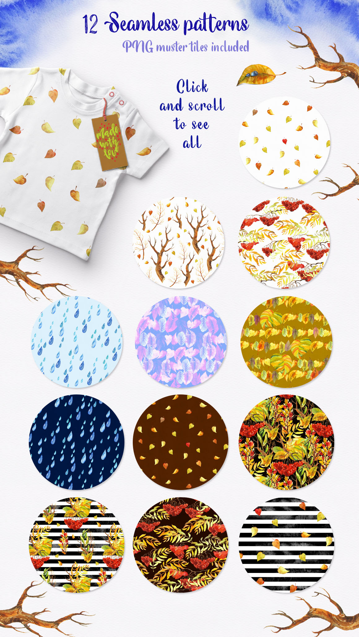 Watercolor Fall Floral Clip Art Watercolor Fall Floral Clip Art