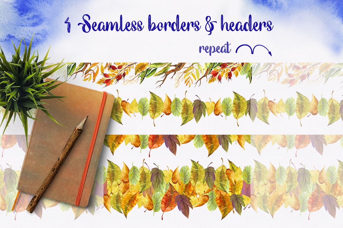 Watercolor Fall Floral Clip Art