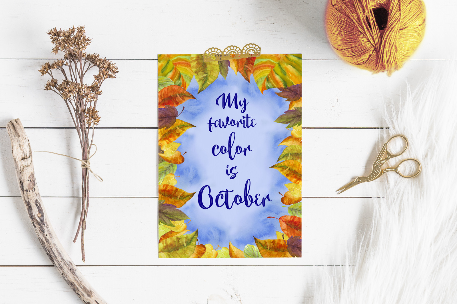 Watercolor Fall Floral Clip Art