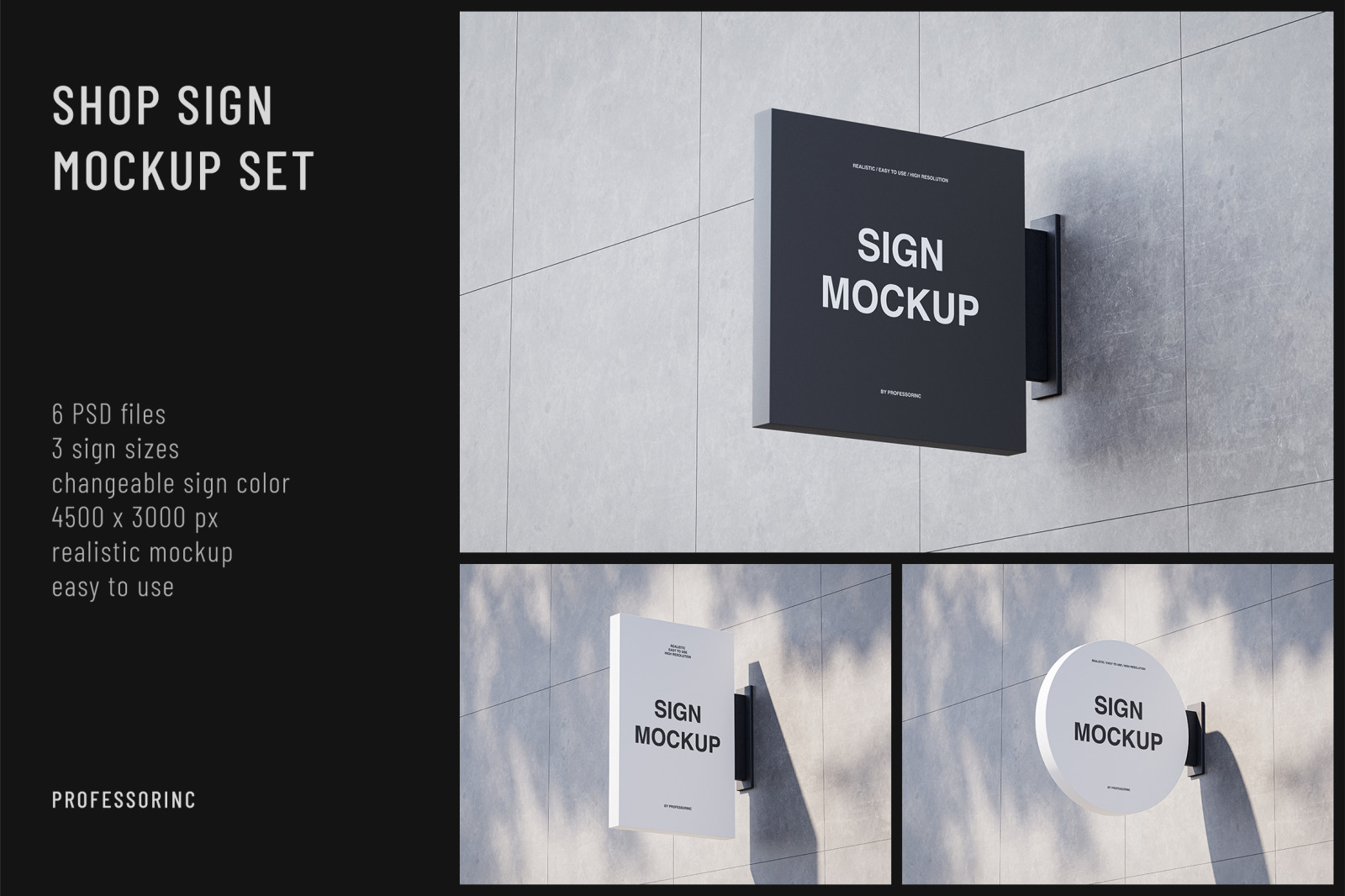 Shop Sign Mockup Set