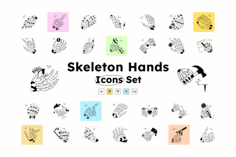 Skeleton Hand Doodles - Skeleton hand