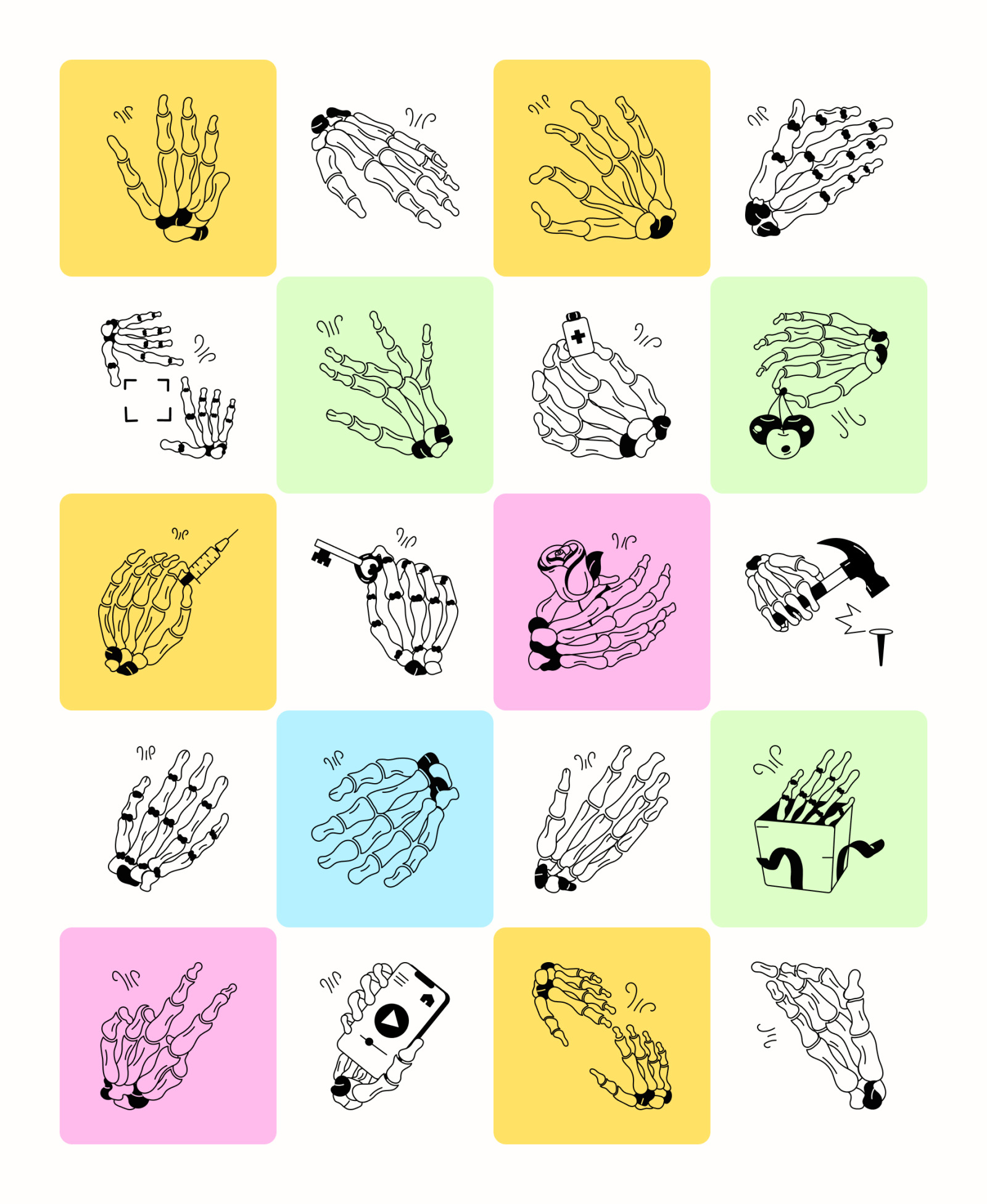 Skeleton Hand Doodles Skeleton Hand Doodles