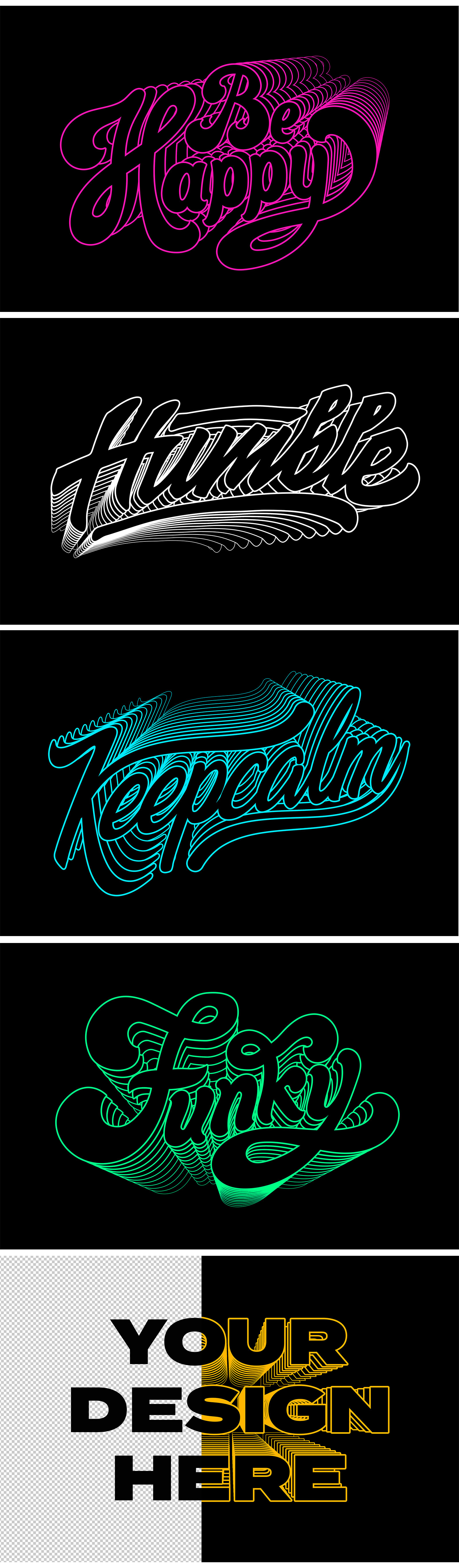 Lines Retro Text & Logo Effect Lines Retro Text & Logo Effect