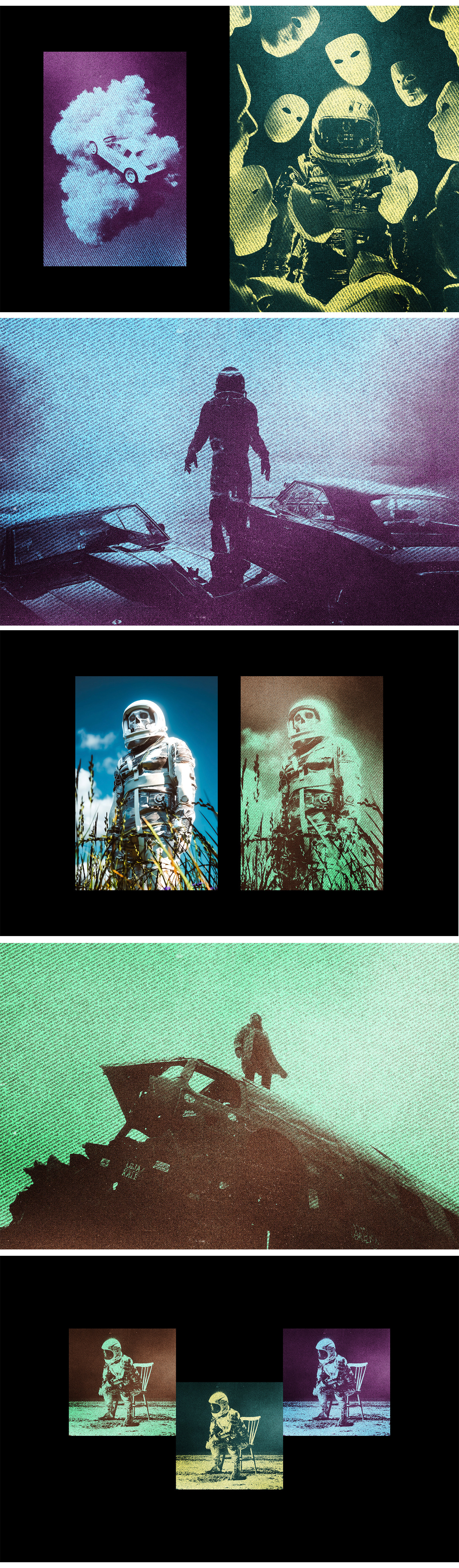 Striped Halftone Photo Effect Striped Halftone Photo Effect