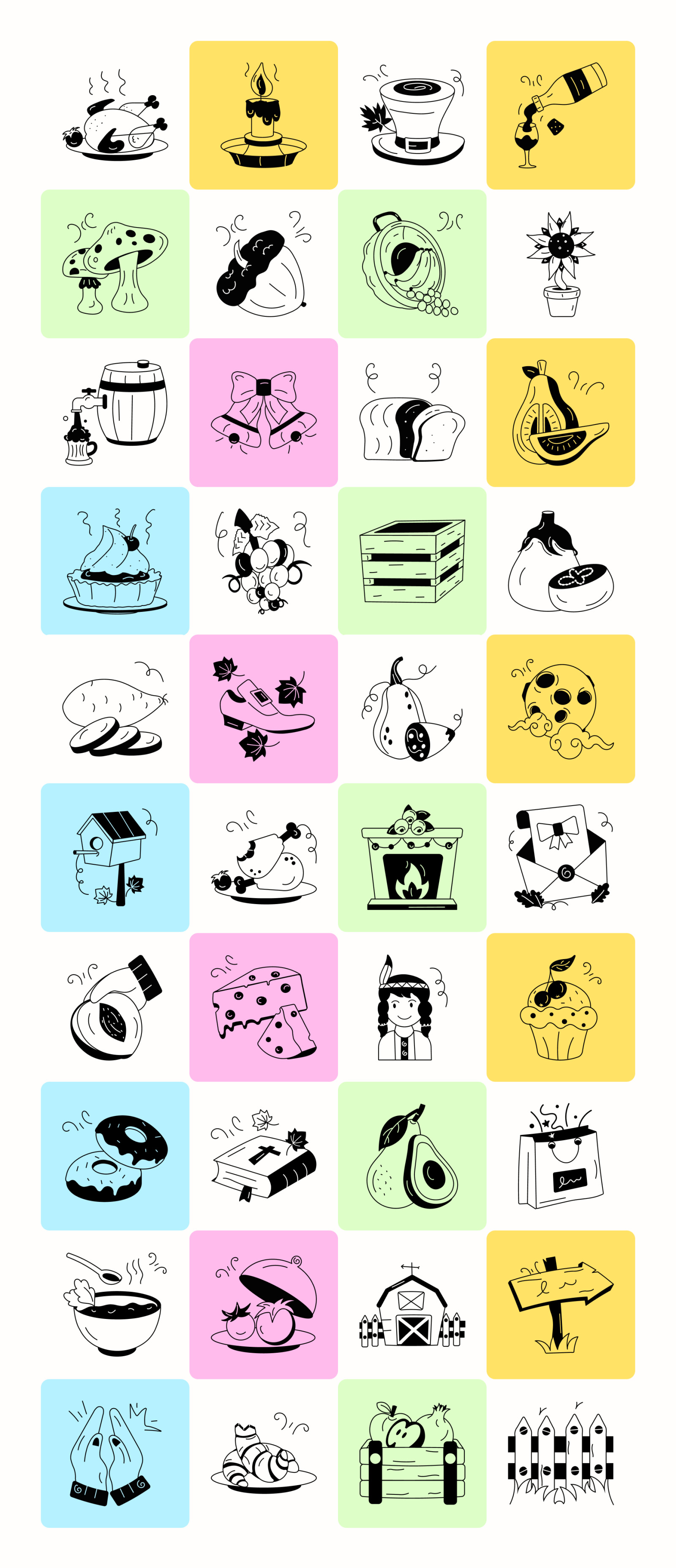 Animated Thanksgiving Doodle Icons Animated Thanksgiving Doodle Icons