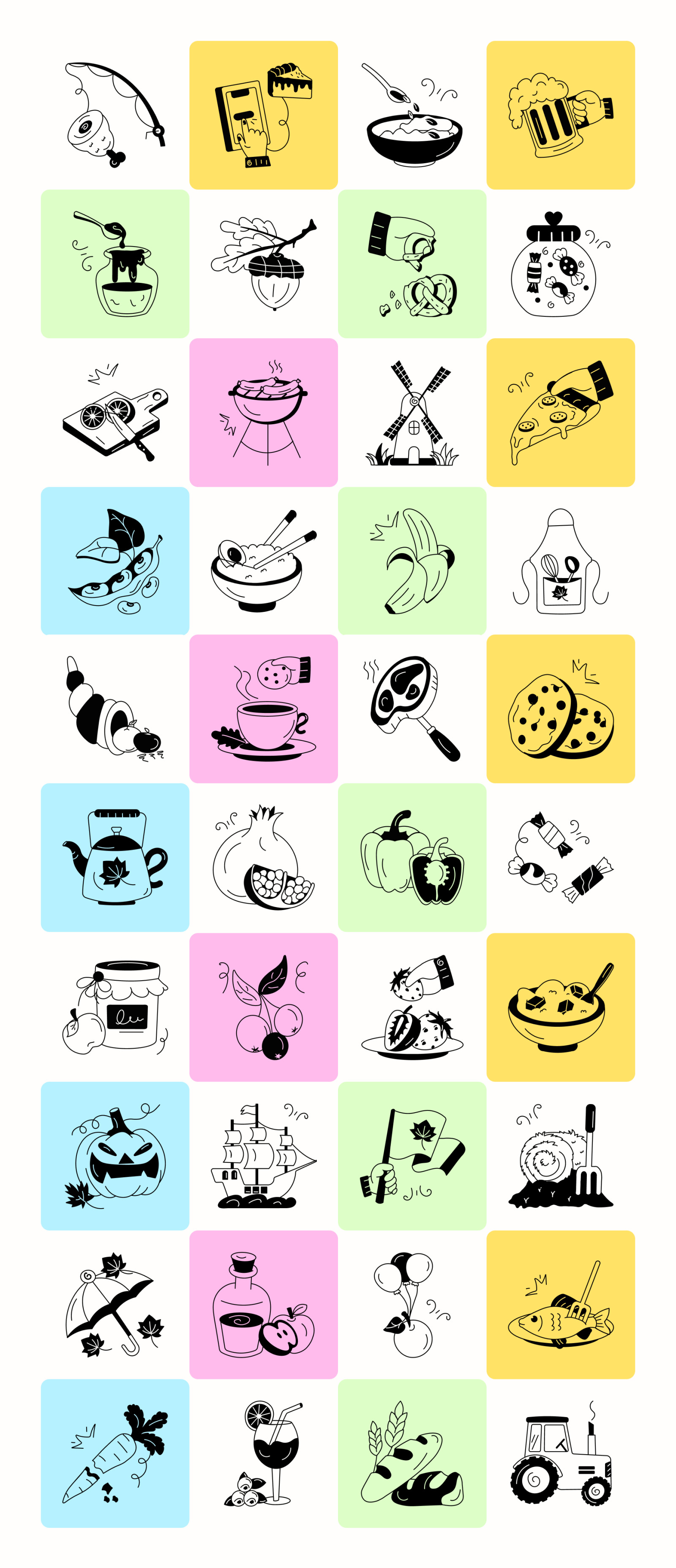 Animated Thanksgiving Doodle Icons