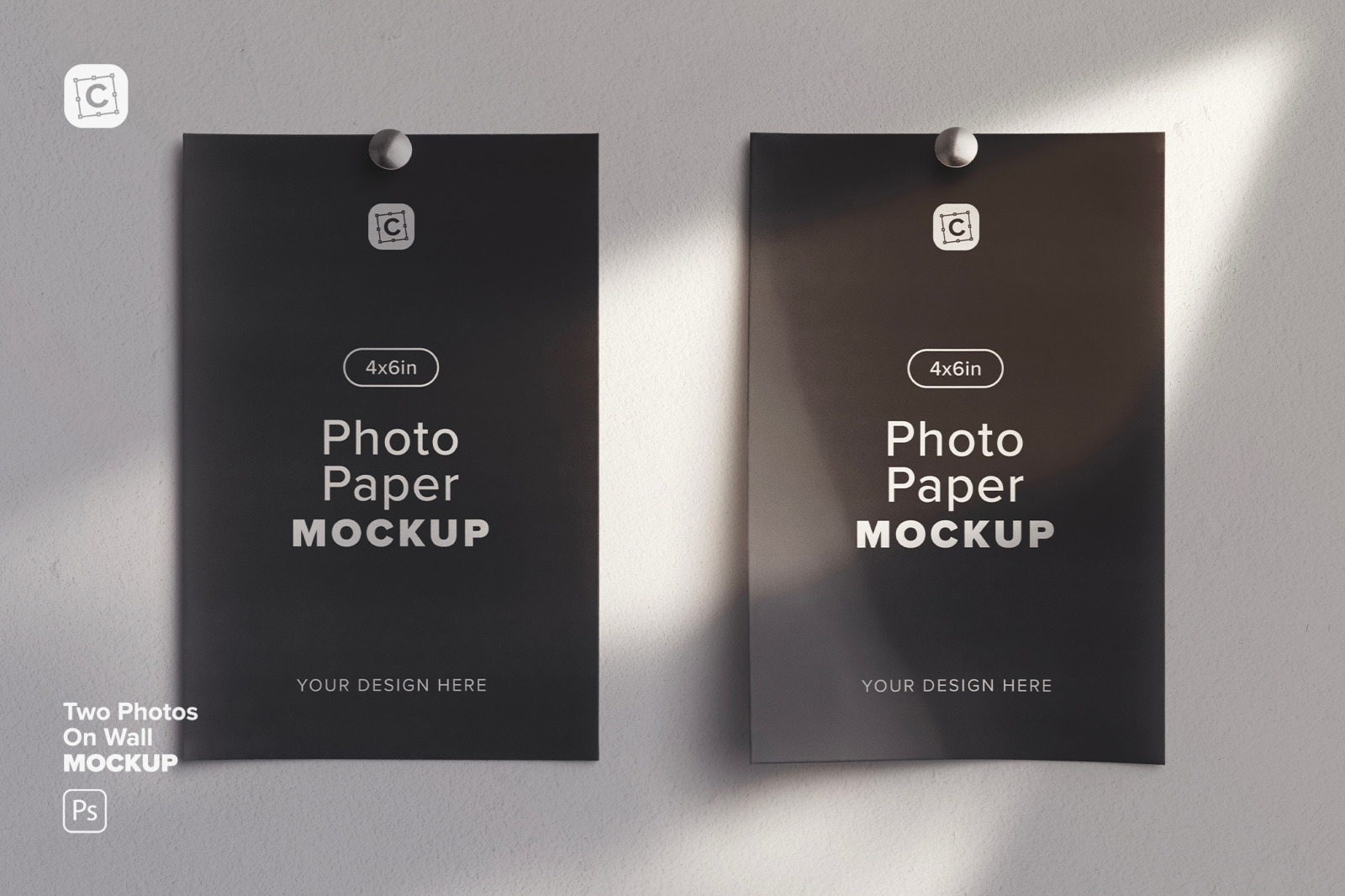 Two Photos Mockup On Wall Two Photos Mockup On Wall