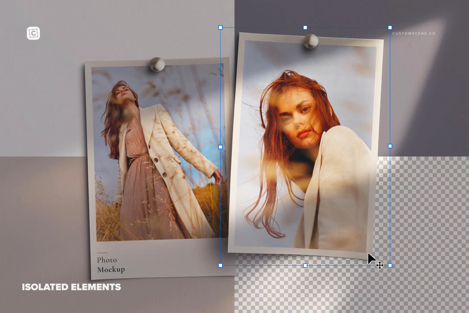 Two Photos Mockup On Wall Two Photos Mockup On Wall