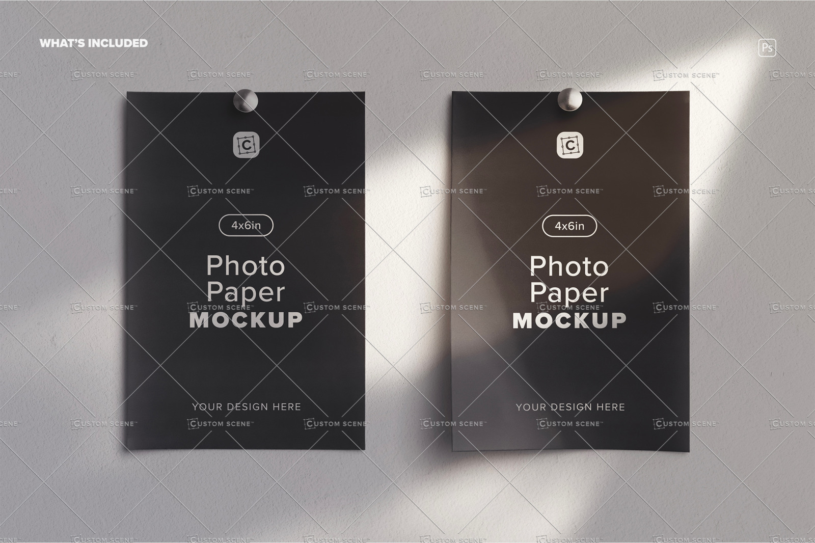 Two Photos Mockup On Wall Two Photos Mockup On Wall