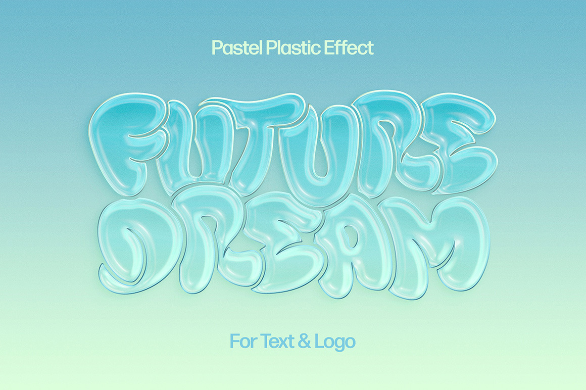 Pastel Plastic Text &amp; Logo Effect