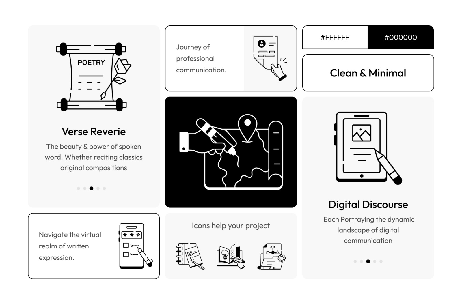 Animated Text and Writing Icons