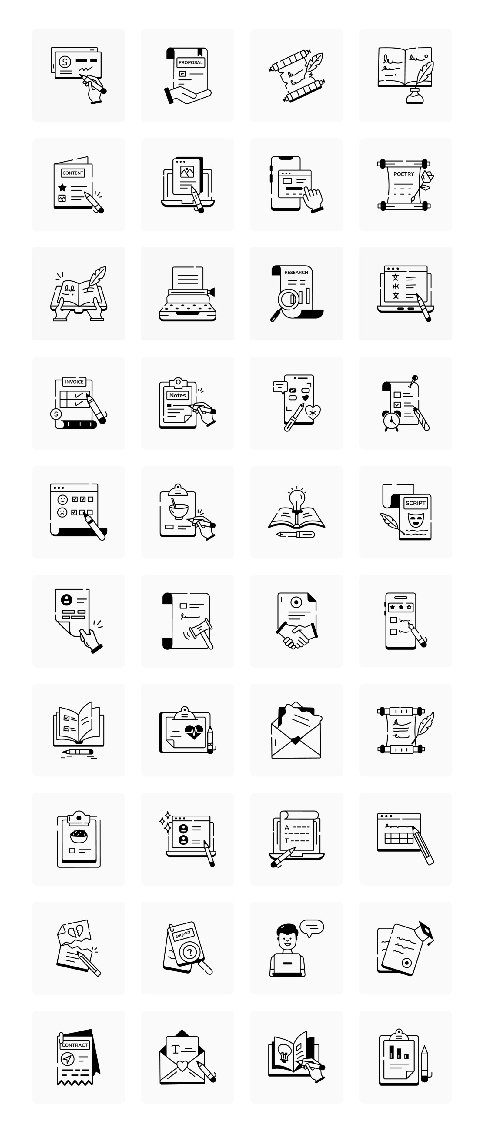 Animated Text and Writing Icons