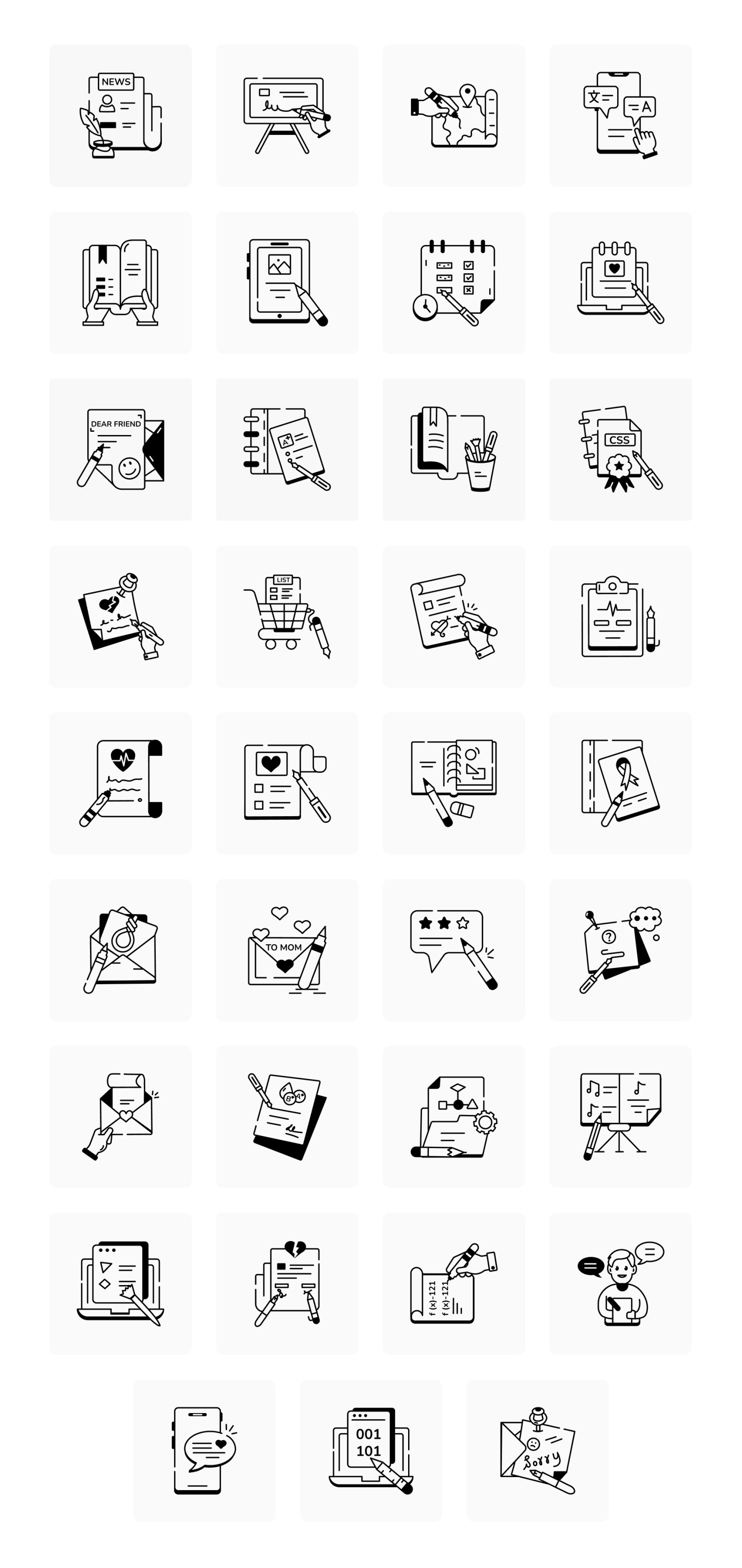 Animated Text and Writing Icons Animated Text and Writing Icons
