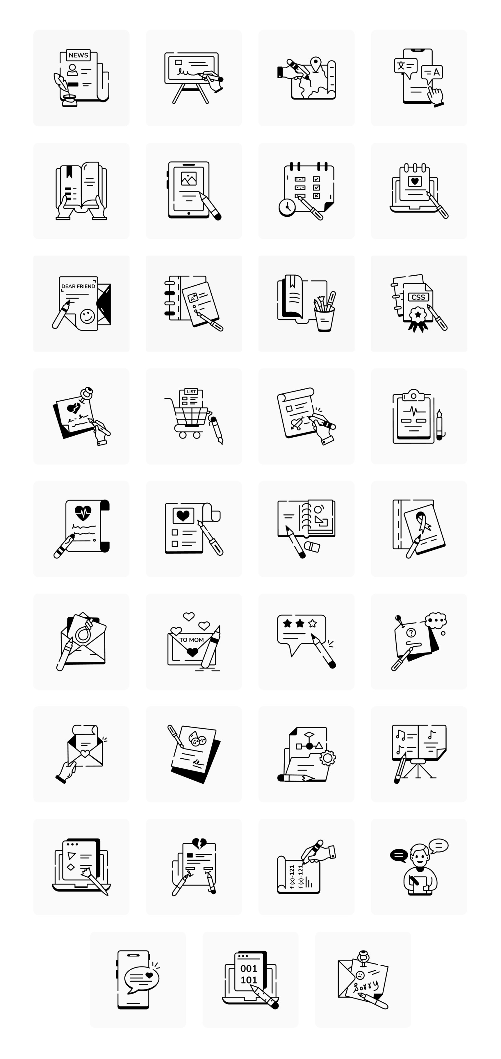 Animated Text and Writing Icons