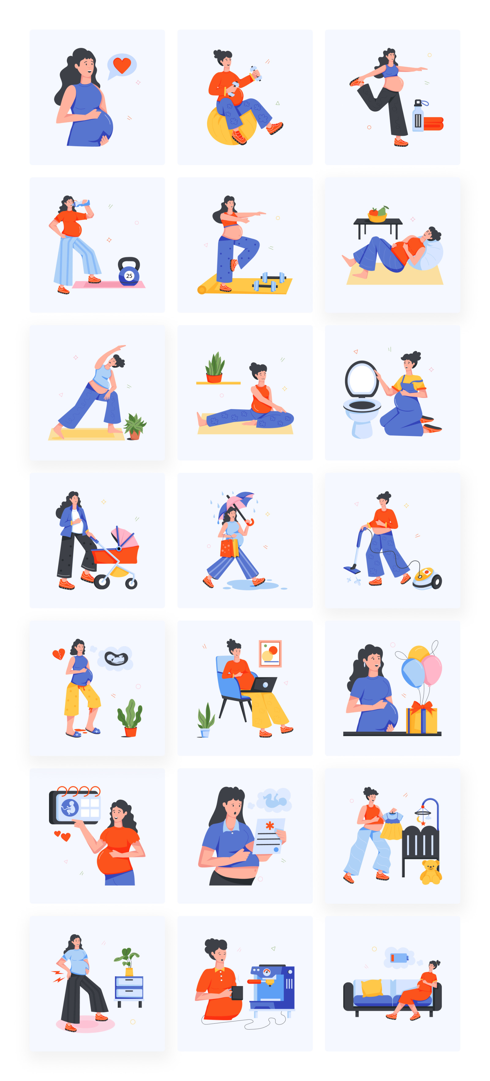 Pregnant Woman Icons Pregnant Woman Icons