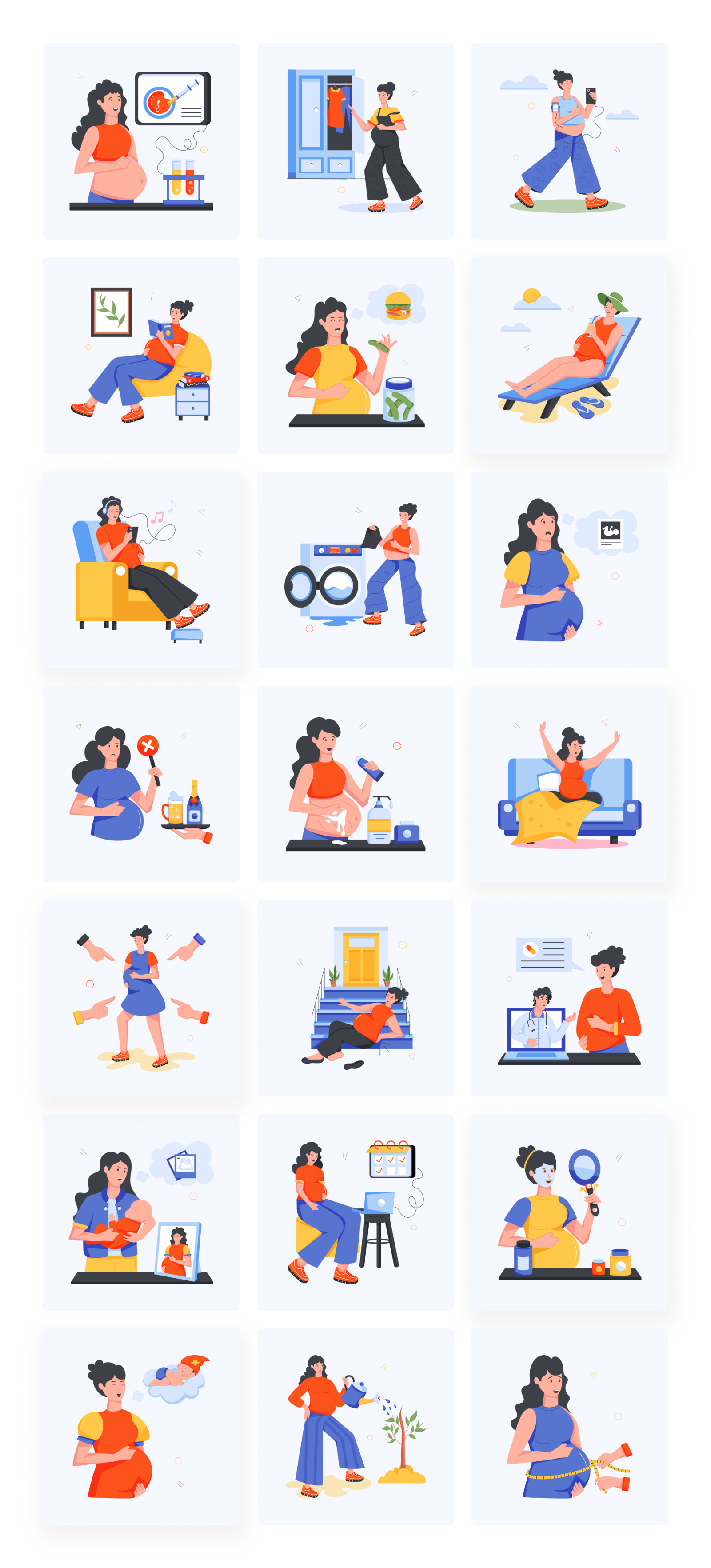 Pregnant Woman Icons Pregnant Woman Icons