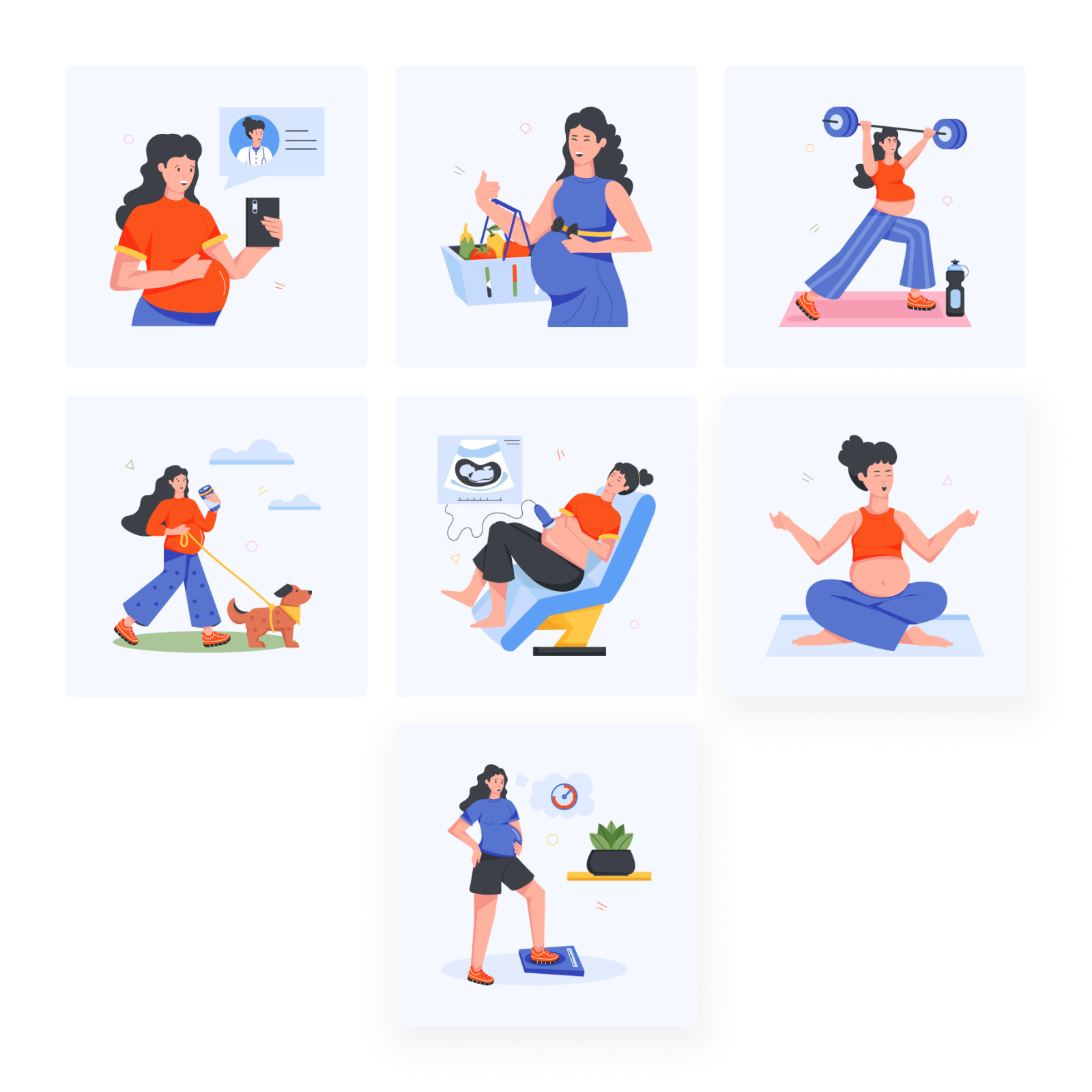 Pregnant Woman Icons Pregnant Woman Icons