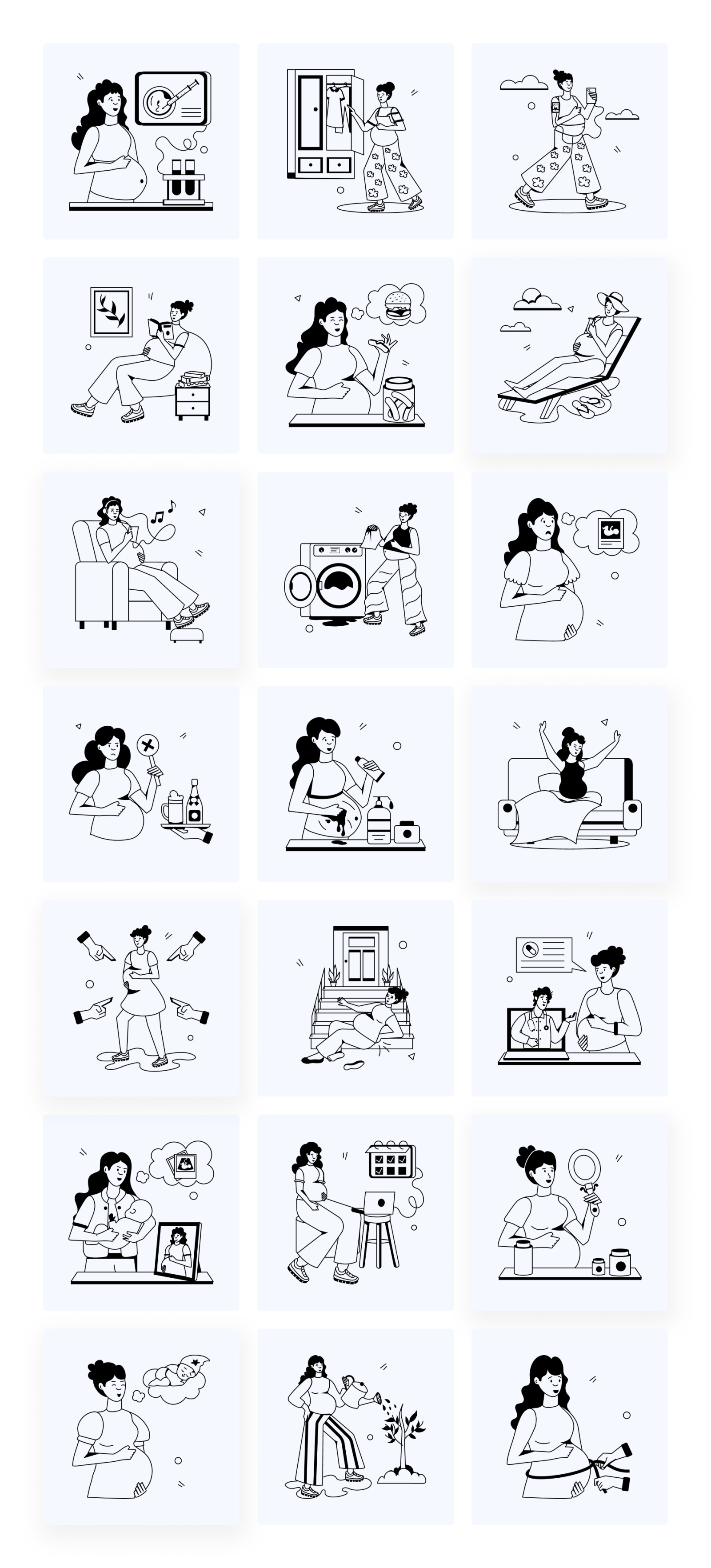 Pregnant Woman Icons Pregnant Woman Icons