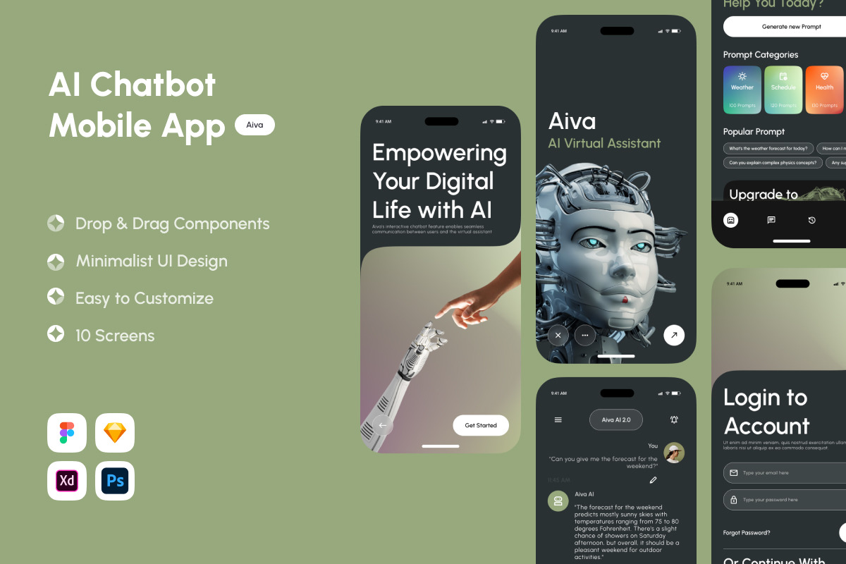 Aiva - AI Chatbot Mobile App Aiva - AI Chatbot Mobile App