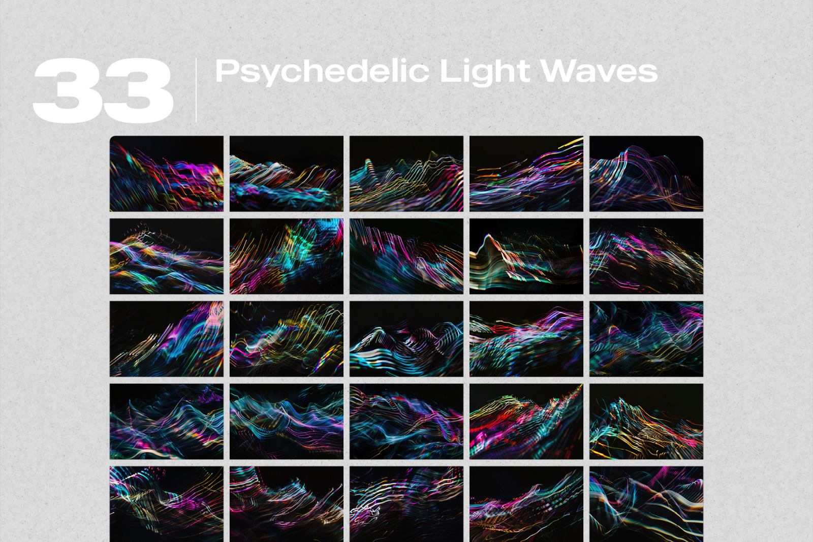 33 Psychedelic Light Waves Effect Photo Overlays