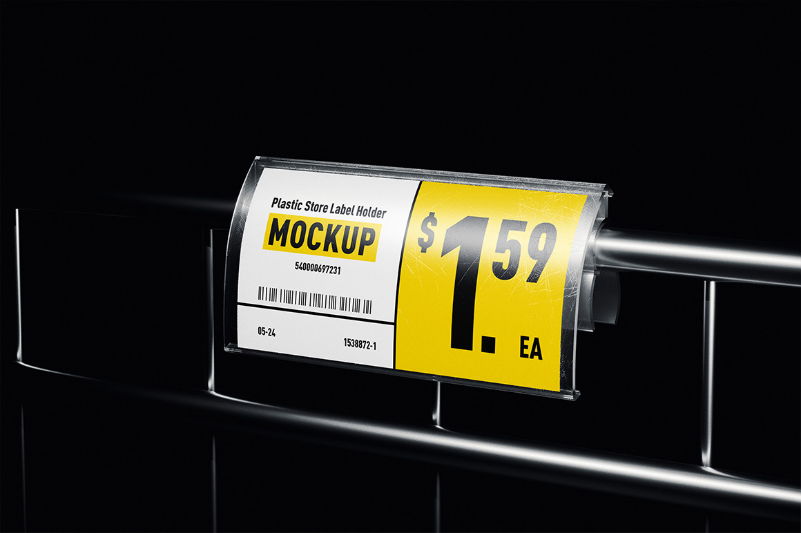 Plastic Store Label Holder Mockup Plastic Store Label Holder Mockup