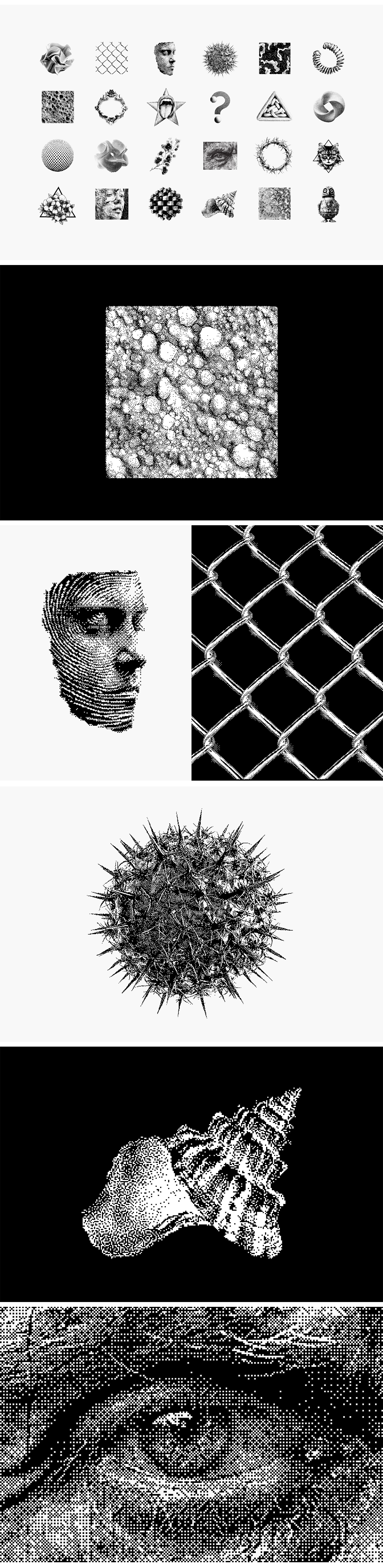Abstract Dithering Bitmap Shapes Abstract Dithering Bitmap Shapes