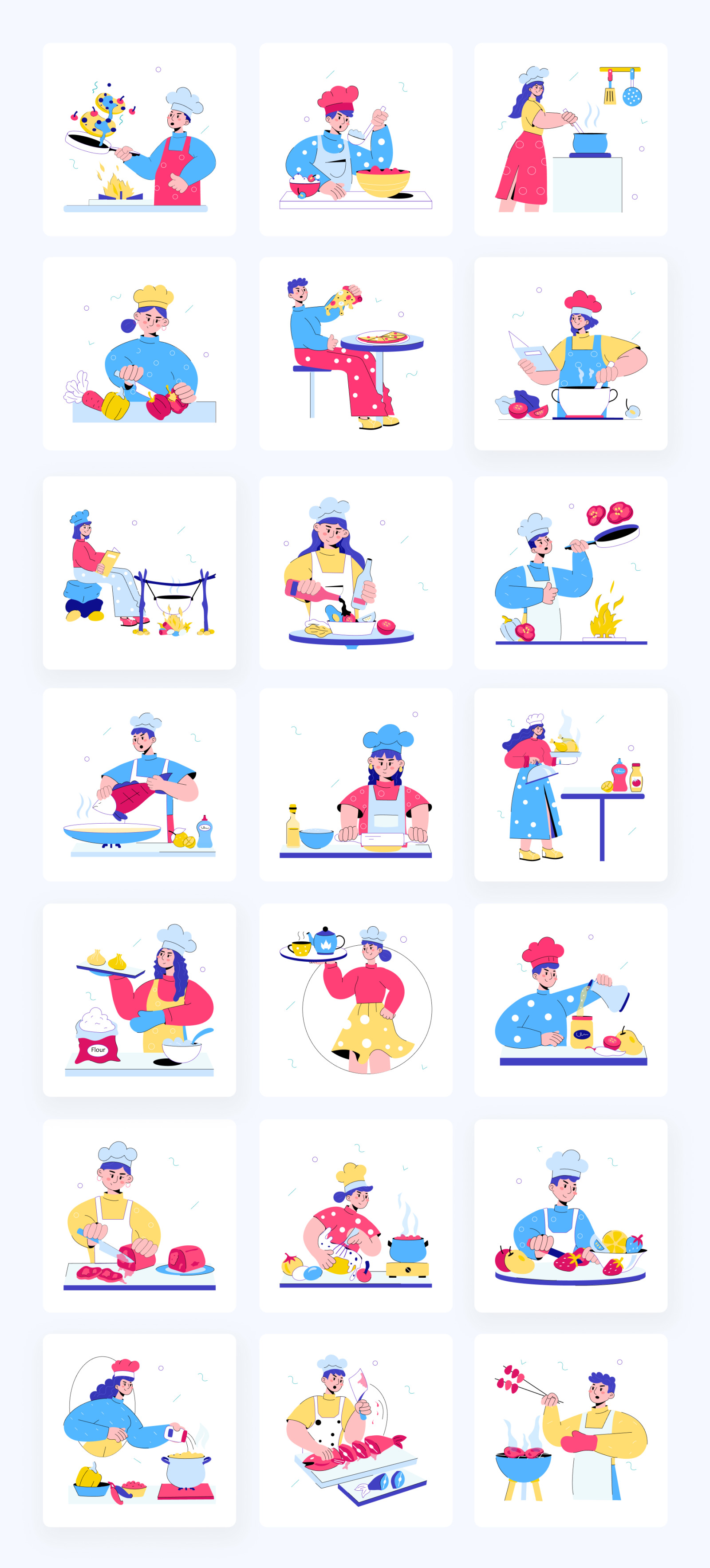 Cooking Mini Illustrations Cooking Mini Illustrations