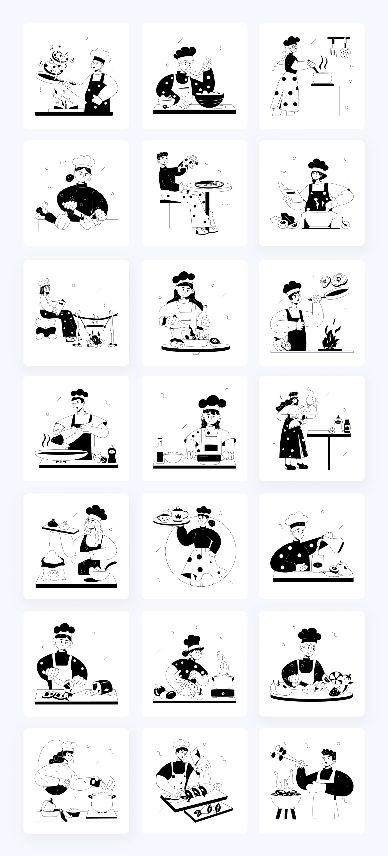 Cooking Mini Illustrations Cooking Mini Illustrations