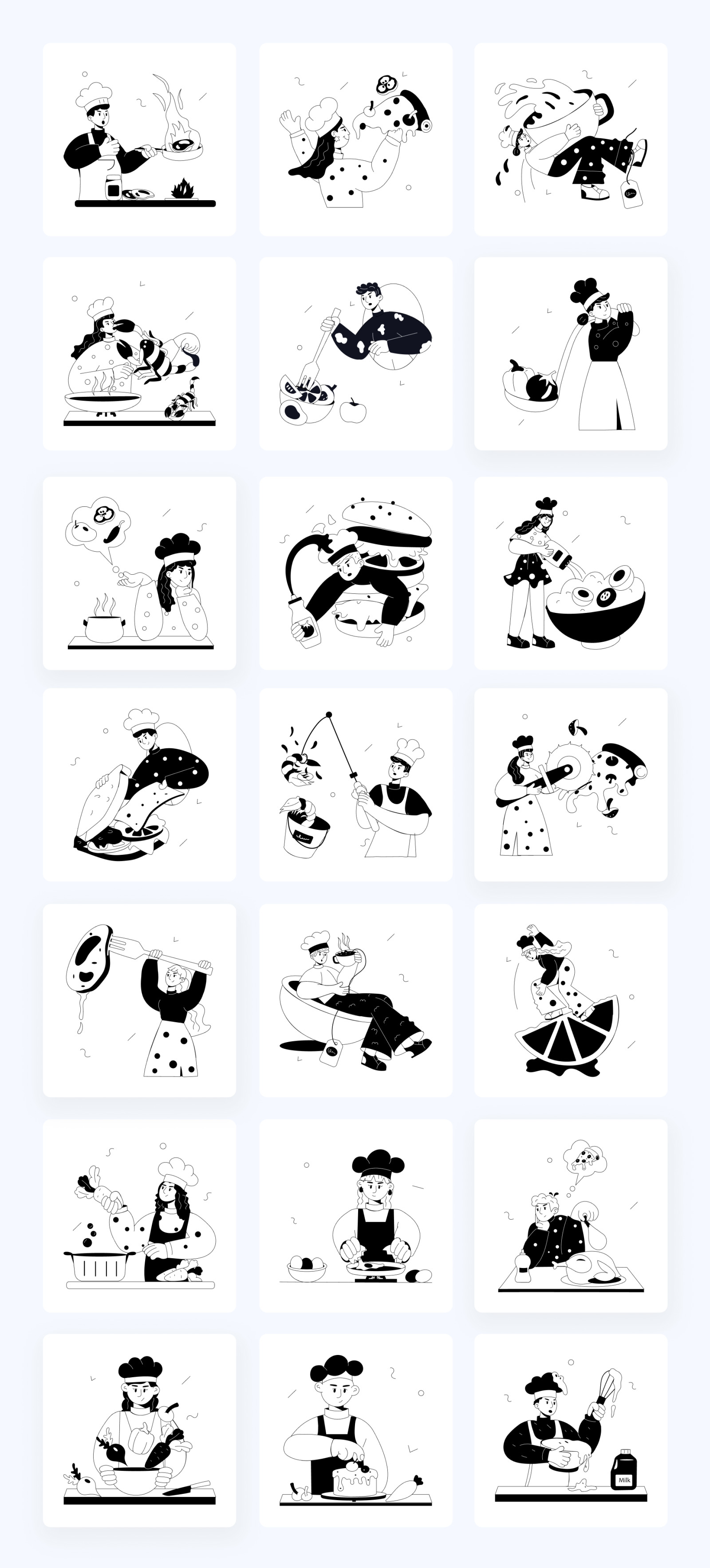 Cooking Mini Illustrations Cooking Mini Illustrations