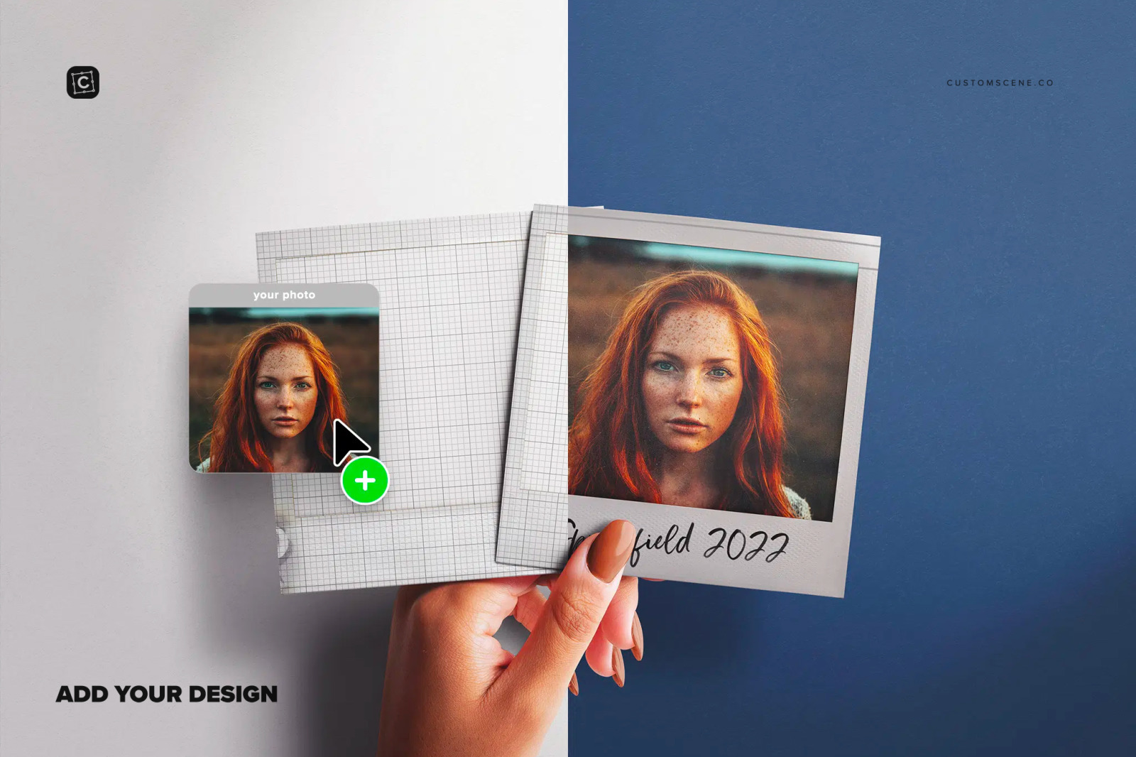 Left Hand Holding Two Instant Photos Left Hand Holding Two Instant Photos