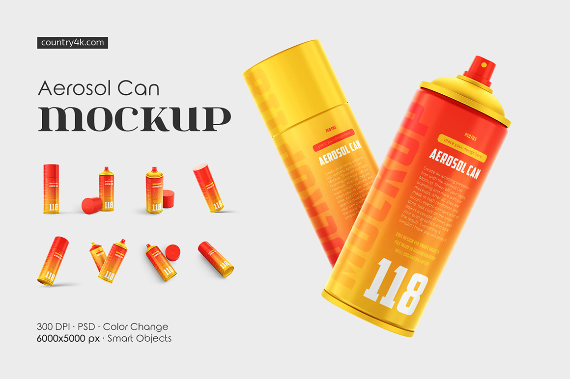 Aerosol Can Mockup Set