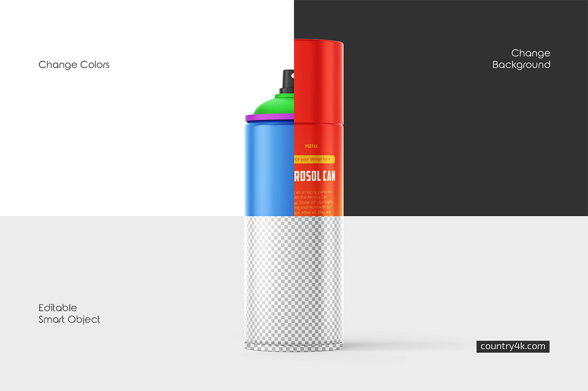 Aerosol Can Mockup Set