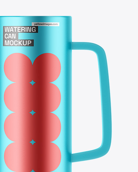 Matte Metallic Watering Can Mockup