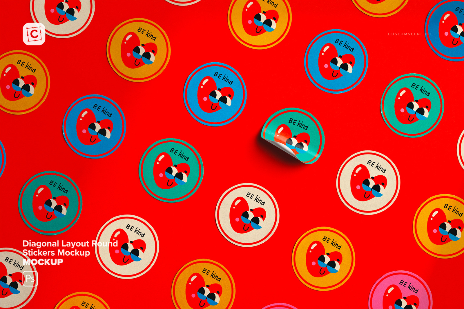 Diagonal Layout Round Stickers Diagonal Layout Round Stickers