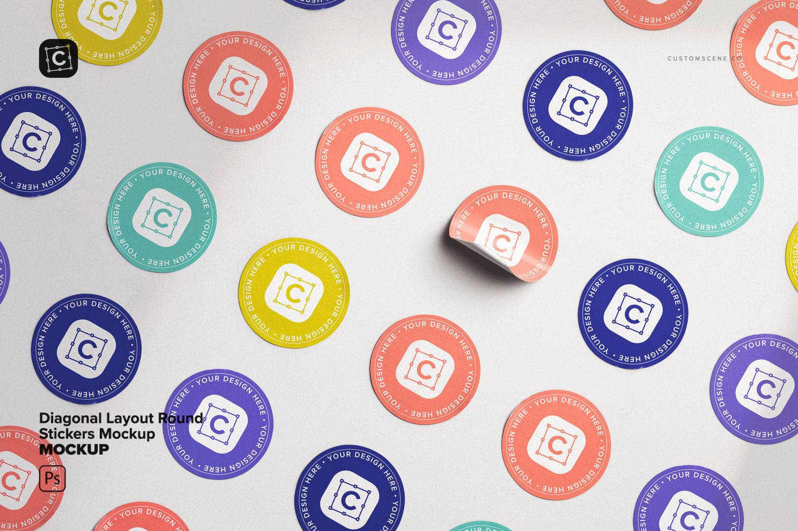 Diagonal Layout Round Stickers Diagonal Layout Round Stickers