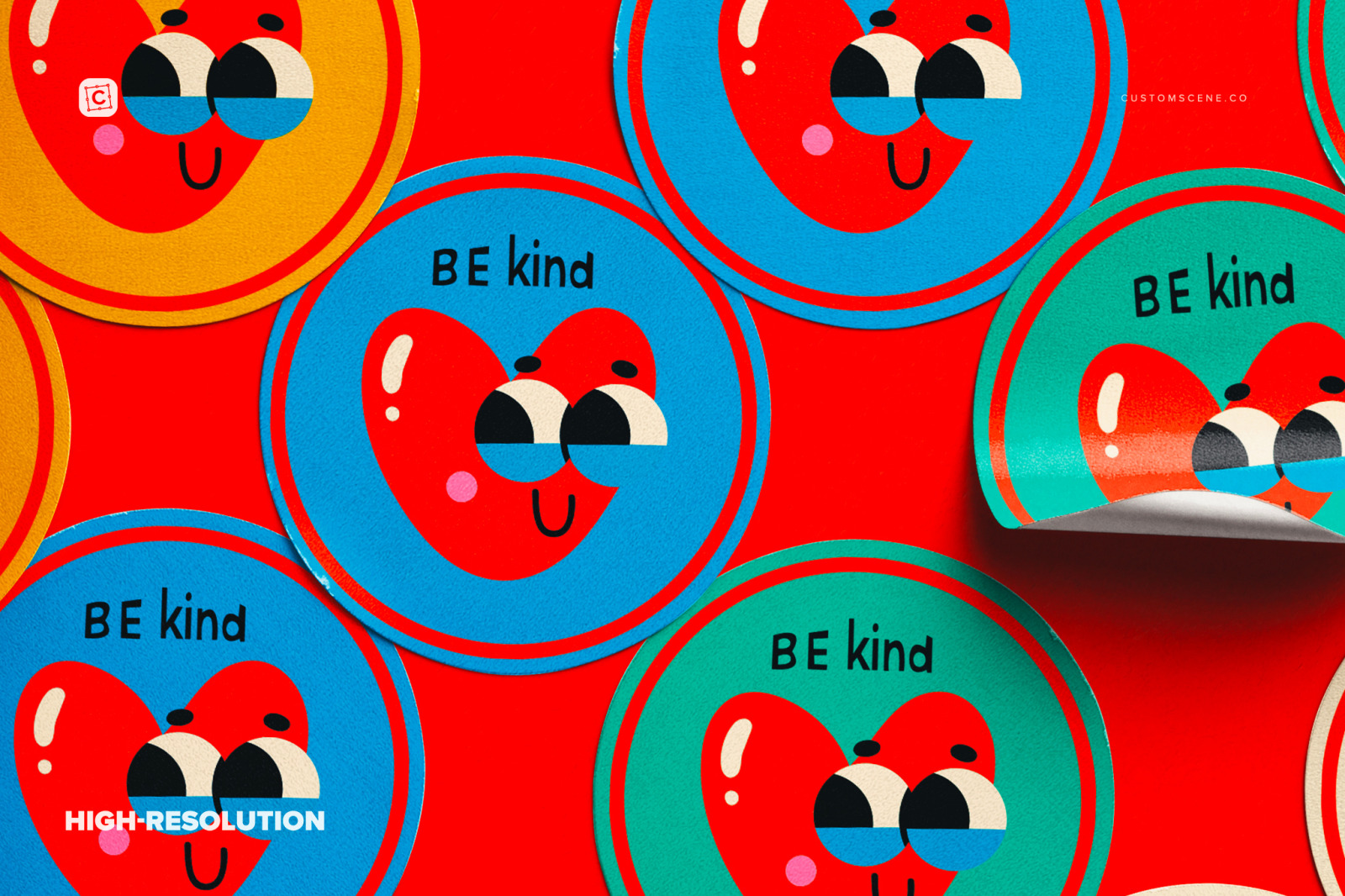 Diagonal Layout Round Stickers Diagonal Layout Round Stickers